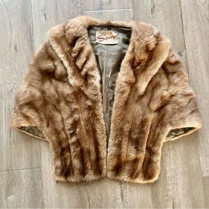 Luxury Mink Fur Pocket Wrap Shrug Shawl Stole Cape Mobwife‎ Coat, Party, Wedding